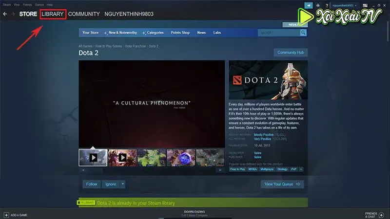 Cách tải game dota 2 trên steam