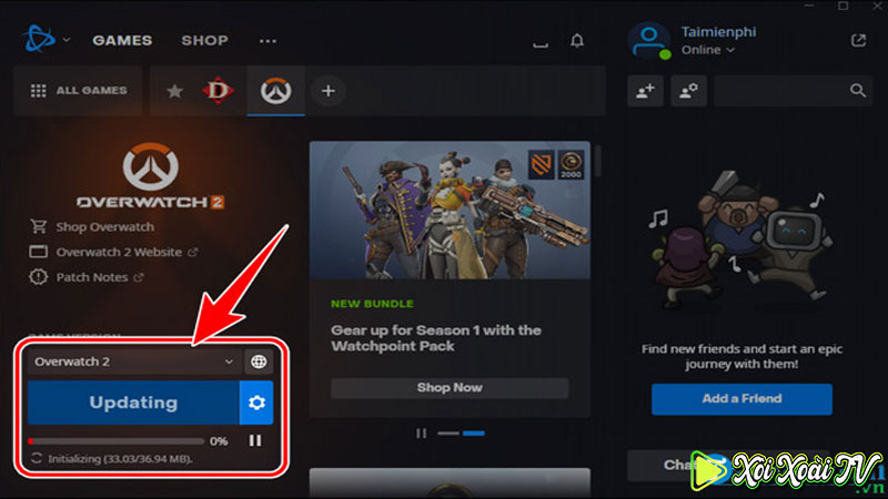 Chờ tải về và bắt đầu trải nghiệm overwatch