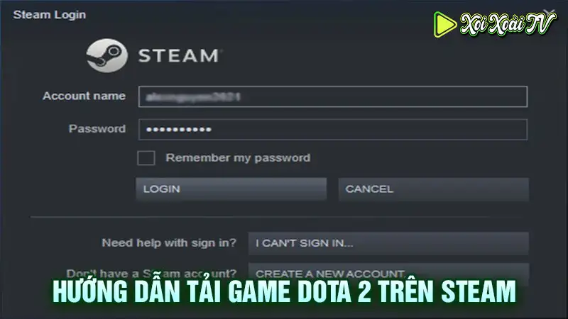 Mở ứng dụng steam và đăng nhập tài khoản steam