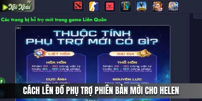 Cách lên đồ phụ trợ phiên bản mới cho helen