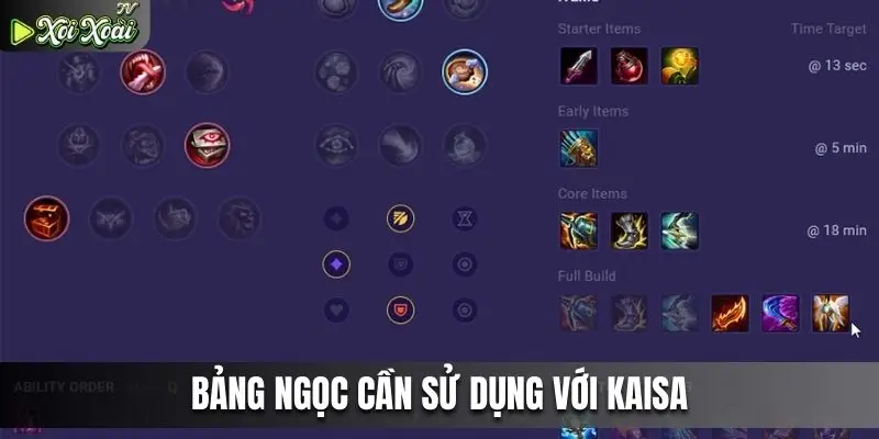 Bảng ngọc cần sử dụng với kaisa