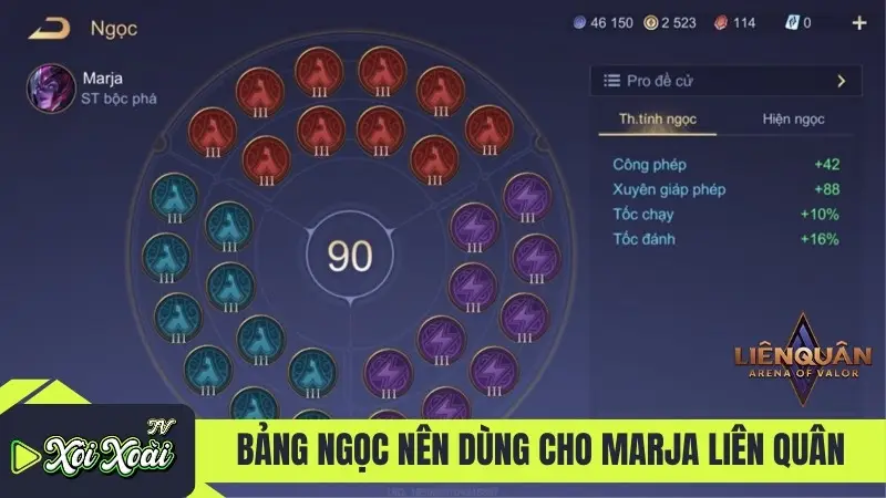 Bảng ngọc nên dùng cho Marja Liên Quân