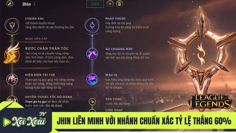 Jhin Liên Minh với nhánh chuẩn xác đang có tỷ lệ thắng 60%