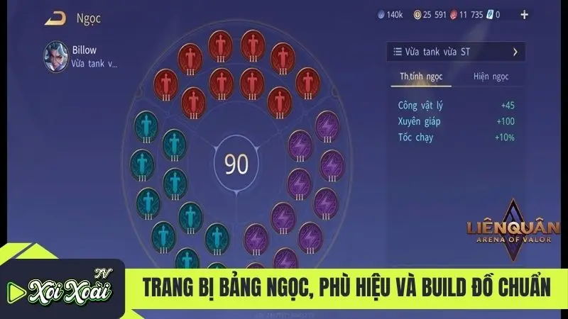 Trang bị bảng ngọc, phù hiệu và build đồ chuẩn