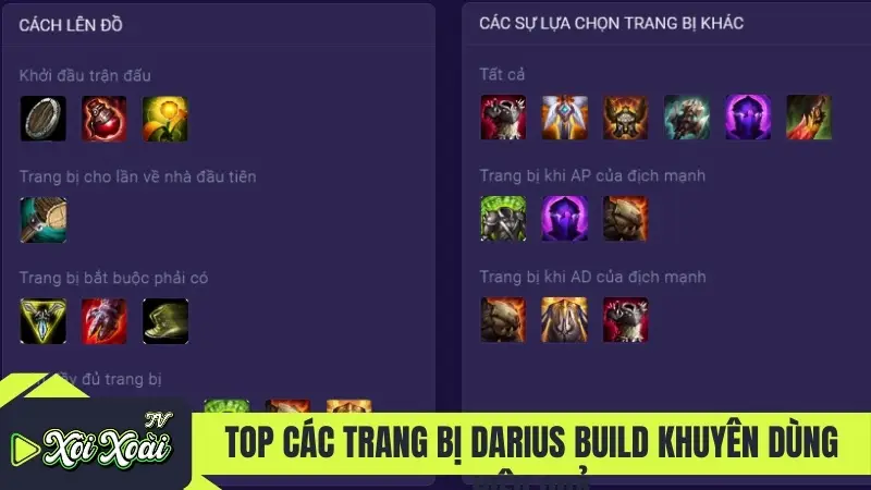 Top các trang bị Darius Build khuyên dùng hiệu quả